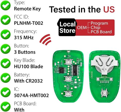 مفتاح السيارة فوب التحكم عن بعد دخول بدون مفتاح PLNHM-T002 315MHz 3 زر استبدال ل 2006 2007 2008 هيونداي أكسنت in Kuwait