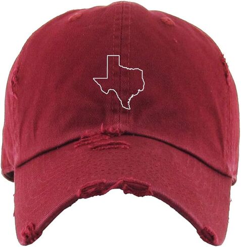 Texas Map Outline Dad Vintage Baseball Cap Embroidered Cotton Adjustable Distressed Dad Hat in Kuwait
