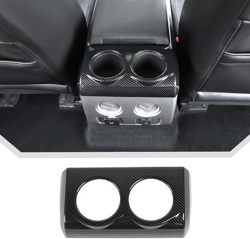 JeCar Carbon Fiber Rear Seat Cup Holder Panel Cover Trim for 2009-2014 Ford F150 Interior Accessories in Saudi Arabia