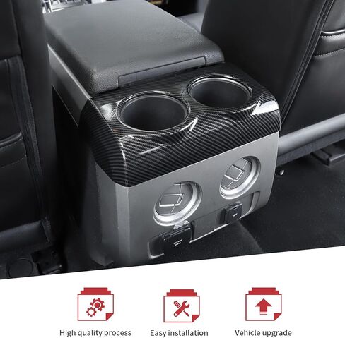 JeCar Carbon Fiber Rear Seat Cup Holder Panel Cover Trim for 2009-2014 Ford F150 Interior Accessories in Saudi Arabia