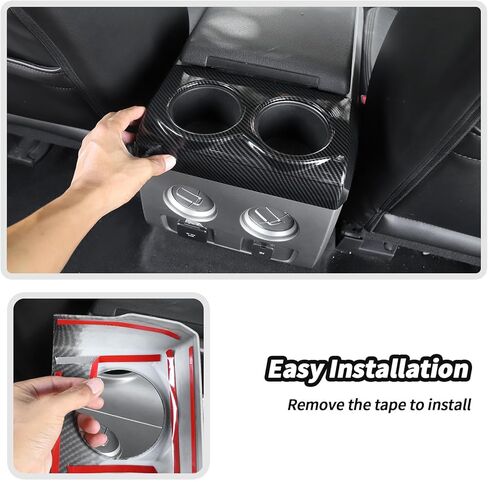 JeCar Carbon Fiber Rear Seat Cup Holder Panel Cover Trim for 2009-2014 Ford F150 Interior Accessories in Saudi Arabia