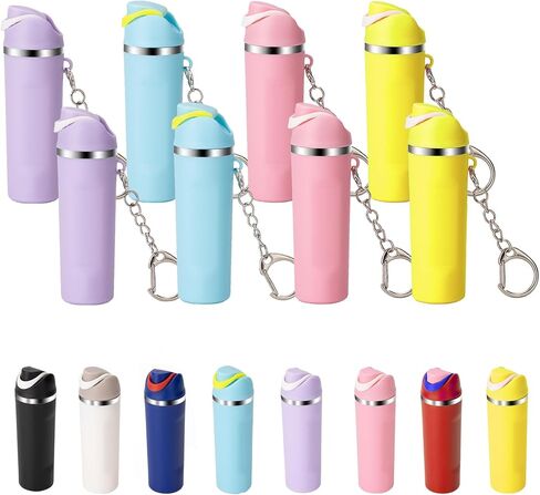 8 Pcs Mini Chapstick Holder Keychain Compatible with Owala Water bottle, Tumbler Lipbalm Holder Keychain in Saudi Arabia