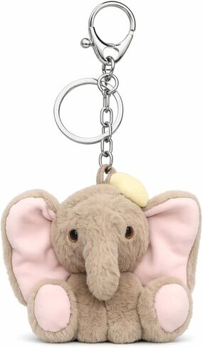 Plush Elephant Keychain Soft Decorative Bag Charm & Key Ring for Backpacks, Purses & Duffel Bags Cute Novelty Accessory for Women and Teens Everyday Carry in Saudi Arabia