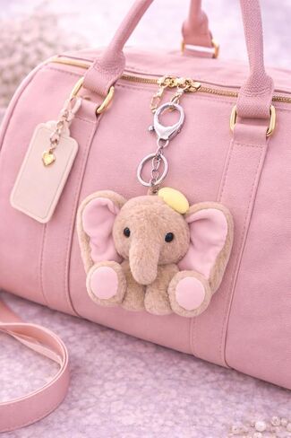 Plush Elephant Keychain Soft Decorative Bag Charm & Key Ring for Backpacks, Purses & Duffel Bags Cute Novelty Accessory for Women and Teens Everyday Carry in Saudi Arabia