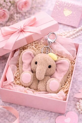 Plush Elephant Keychain Soft Decorative Bag Charm & Key Ring for Backpacks, Purses & Duffel Bags Cute Novelty Accessory for Women and Teens Everyday Carry in Saudi Arabia