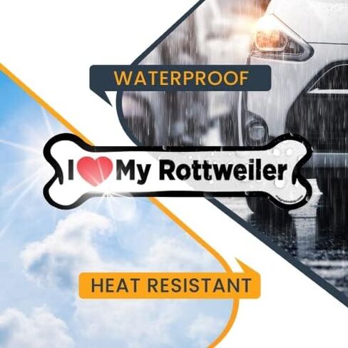 ملصق مغناطيسي Magnet Me Up I Love My Rottweiler Dog Bone، مقاس 2 × 7 بوصة، مغناطيس سيارات شديد التحمل لسيارة شاحنة الدفع الرباعي in Saudi Arabia