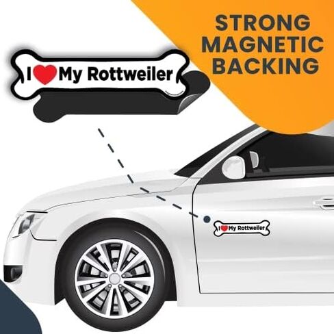 ملصق مغناطيسي Magnet Me Up I Love My Rottweiler Dog Bone، مقاس 2 × 7 بوصة، مغناطيس سيارات شديد التحمل لسيارة شاحنة الدفع الرباعي in Saudi Arabia