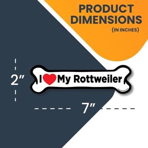 ملصق مغناطيسي Magnet Me Up I Love My Rottweiler Dog Bone، مقاس 2 × 7 بوصة، مغناطيس سيارات شديد التحمل لسيارة شاحنة الدفع الرباعي in Saudi Arabia