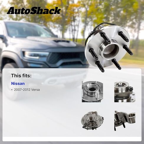 مجموعات محمل محور العجلة الأمامية AutoShack لليسار واليمين مع استبدال ABS لمجموعة 2007-2012 Nissan Versa 2-PC in Saudi Arabia