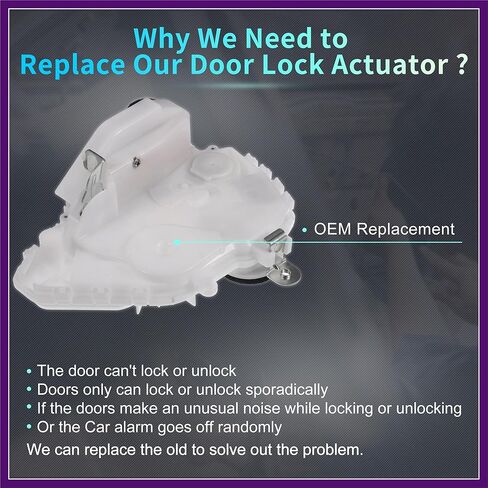 Replacement Front Right Passenger Side Power Door Lock Actuator Motor for Acura TL 09-14 for Acura TSX 09-14 Door Latch Actuator Assembly No.72110STX305 White Premium Fit Design in Kuwait