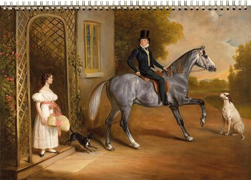 2026 Wall Calendar [13 pages 8"x12"] Equestrian Traditions ~ Traditional English equestrian portraits featuring racehorses riders and hounds painted in formal early 19th-century realistic style in Saudi Arabia