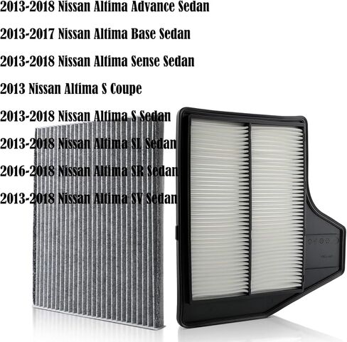 Engine Cabin Air Filters Compatible with 2013 2014 2015 2016 2017 2018 Nissan Altima L4 2.5L Engine Cabin Air Filtration 165463TA0A 16546-3TA0A 272773JC1A 27277-3JC1A CA11450 CF11776 in Kuwait