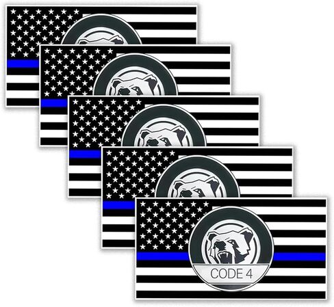 Thin Blue Line Sticker, Bandera Azul De PolicíA para Carro, Blue Line Flag Sticker, American Flag Thin Blue Line Decal for Cars, Trucks, Windows, Laptops (A,10pcs) in Saudi Arabia