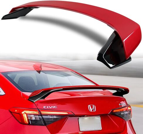 W-POWER، جناح خلفي للشفاه ABS بلونين متوافق مع Honda Civic Sedan فقط 2022-2025، جناح خلفي JDM بديل لجناح الشفة الخلفي، جناح خلفي، طراز HP (مطلي باللون الأبيض) in Saudi Arabia