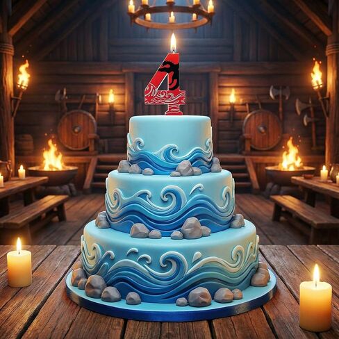 Lounsweer Dragon Anime Themed Number 4 Candles, 4th Birthday Numbers Cake Candles, Red Black Western Dragon Decor Cake Topper for Cartoon Anime Movie Themed Birthday Decor, 3 Inch in Saudi Arabia