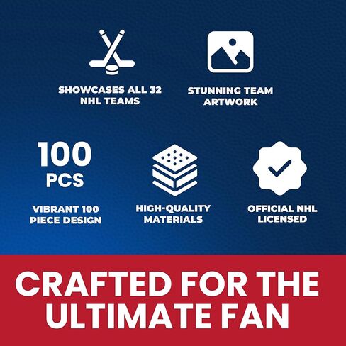 أحجية رياضية مكونة من 100 قطعة من ماستربيس للأطفال - أحجية NHL Mascots 100 قطعة - 14 بوصة × 19 بوصة in Saudi Arabia