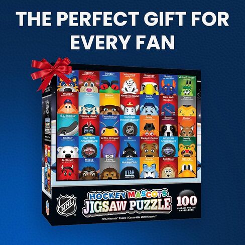 أحجية رياضية مكونة من 100 قطعة من ماستربيس للأطفال - أحجية NHL Mascots 100 قطعة - 14 بوصة × 19 بوصة in Saudi Arabia