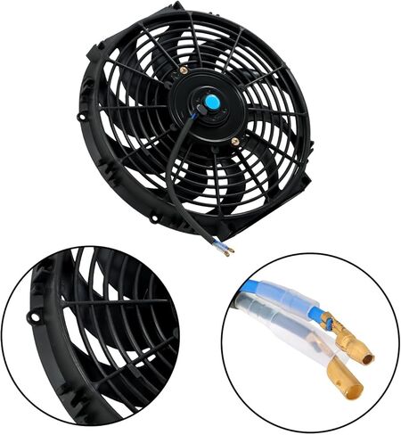 For Universal 2× 12" Electric Radiator Cooling Slim Fans Push Pull Mount Black in Saudi Arabia