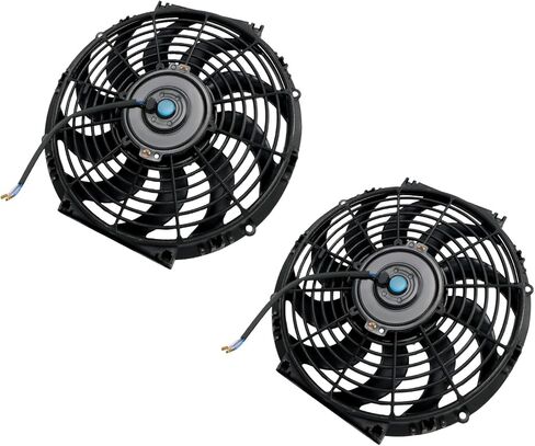 For Universal 2× 12" Electric Radiator Cooling Slim Fans Push Pull Mount Black in Saudi Arabia