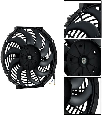 For Universal 2× 12" Electric Radiator Cooling Slim Fans Push Pull Mount Black in Saudi Arabia