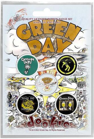 Green Day Dookie Button Set (Pack of 5) (One Size) (Multicolored) in Saudi Arabia