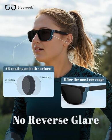 نظارة شمسية بلوموك برأس كبير للرجال، نظارات شمسية مستقطبة عريضة جدًا مقاس XXL مقاس 160 مم، إطار ملائم TR90 بدون قرصة، عدسات مطلية بالزيوت، مضادة للانزلاق، مضادة للوهج، حماية من الأشعة فوق البنفسجية 400 in Kuwait