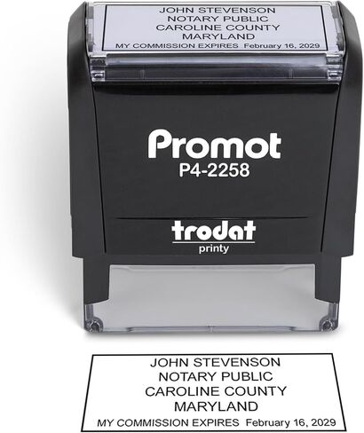 Promot Official Notary Public Self-Inking Stamp - Customizable Expiration Date, Durable Compact Design, Long-Lasting Refillable Ink, Professional Legal Imprint for Notaries in Saudi Arabia