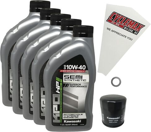 Semi Synthetic 10W-40 Oil Change Kit Compatible with 2008-2022 Kawasaki Concours 14 in Saudi Arabia