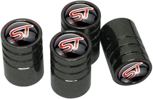 4 قطع من GO-UPP باللون الأسود بشعار ST أغطية جذعية لصمام عجلة السيارة المعدنية لسيارة Ford ST Focus Mondeo kuga Fiesta ecosport s-max Edge Mustang Transit Taurus f150 Explorer إكسسوار ديكور in Kuwait