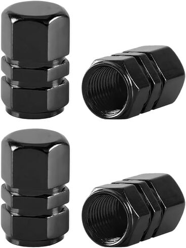 4PCS Automotive Valve Stem Caps – Universal Fit Air Caps Cover in Black for Cars, Trucks, SUVs, and Motorcycles in Saudi Arabia