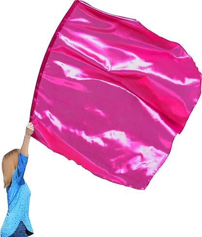 Wuchieal 1 Piece 74'' * 55'' Large Metallic color Flag with Flexible Rod, Church Liturgical Praise Prophetic Worship Adoration Dance Banner Worship Streamer, Practice Play Flags Gold in Kuwait