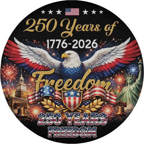 ThangPham Shop Patriotic USA Flag 250th Anniversary Spare Tire Cover with/Without Backup Camera Hole – Freedom Celebration Vehicle Wheel Protector in Saudi Arabia