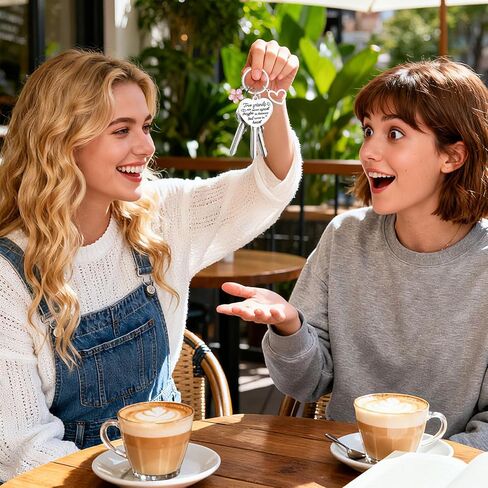 سلسلة مفاتيح Konsait Best Friend، حلقة مفاتيح أفضل صديق للنساء والأصدقاء، هدايا عيد ميلاد للنساء، سلسلة مفاتيح الصداقة مع حقيبة مخملية، سلسلة مفاتيح لمسافات طويلة لتخرج BFF، هدية المغادرة in Saudi Arabia