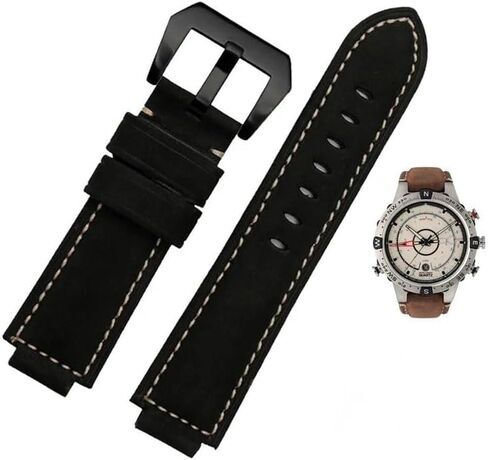 Convex Mouth Leather Watch Strap For Timex Compass T2n739 T2n720 T2n721 Watchband in Saudi Arabia