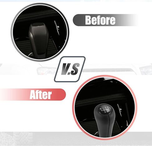 X AUTOHAUX 5 سرعات يدوية مقبض ناقل الحركة عصا ناقل الحركة مقبض ناقل الحركة لسيارات BMW X1 E84 لسيارات BMW X3 E83 ABS جلد صناعي أسود in Saudi Arabia