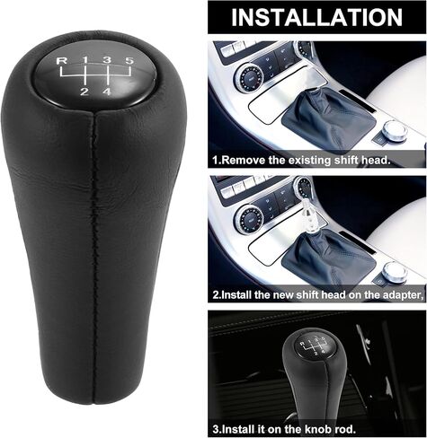 X AUTOHAUX 5 سرعات يدوية مقبض ناقل الحركة عصا ناقل الحركة مقبض ناقل الحركة لسيارات BMW X1 E84 لسيارات BMW X3 E83 ABS جلد صناعي أسود in Saudi Arabia