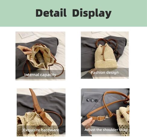 Vacation Handbags, Straw Crossbody Bags for Women, Woven Beach Bags, Summer Purses are Suitable for Various Occasions in Saudi Arabia