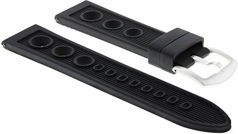 Ewatchparts 22mm Rubber Diver Watch Band Strap Compatible With Breitling Navitimer, Pilot,Colt Chronomat Black in Saudi Arabia
