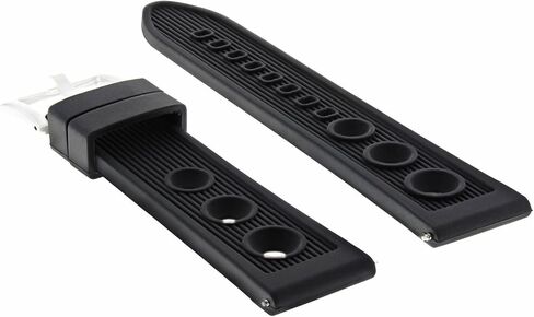 Ewatchparts 22mm Rubber Diver Watch Band Strap Compatible With Breitling Navitimer, Pilot,Colt Chronomat Black in Saudi Arabia