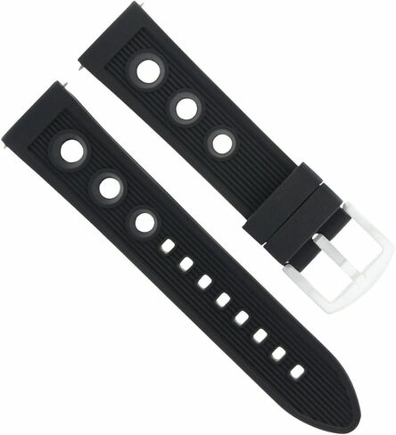 Ewatchparts 22mm Rubber Diver Watch Band Strap Compatible With Breitling Navitimer, Pilot,Colt Chronomat Black in Saudi Arabia
