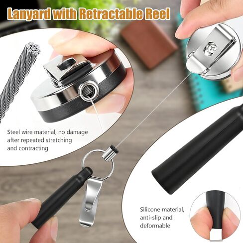 Retractable Pen Holder-31.5in, With Silicone Pencil Sleeve And Elastic Chain Ring, Easy To Use, Suitable For Carpenter, Doctors, Nurses, Warehouse Staff And Waiters (Pack of 4) in Saudi Arabia