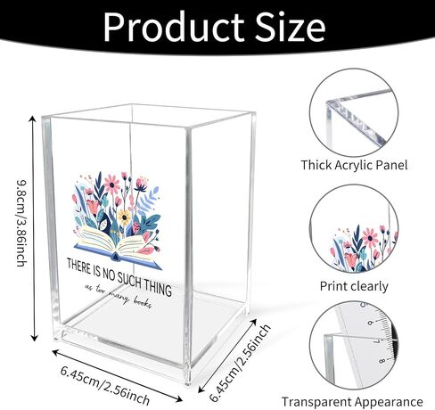 Book Lovers Gifts Bookish Bookworm Book Themed Librarians Gifts Mothers Day Teachers Christmas Valentines Day Gift Flower Acrylic Bookmark Holder Pen Pencil Cup School Home Gift Office Desk Organizer in Kuwait