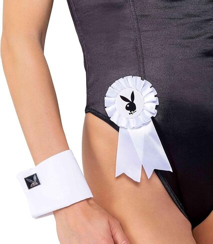 Plus Size Playboy Yellow Bunny Costume | Women's Classic Bodysuit Adult Hostess Outfit with Ears, Tail, Cuffs, Bowtie 3X in Kuwait