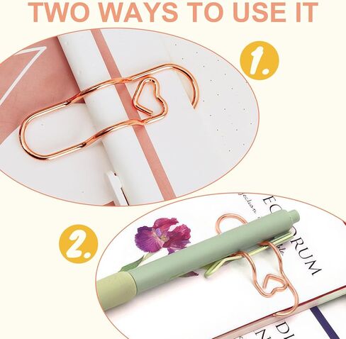 15 Pcs Metal Pen Clips for Notebooks, Gold Silver Rose Gold Pen Holder Clips for Papers Planners Journals, Slim Portable Pencil Clip Accessories in Kuwait