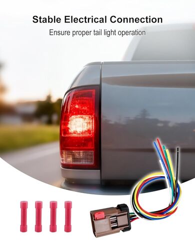 موصل أضواء خلفية مناسب لدودج رام 2500 3.7L/4.7L/5.7L/5.9L/8.3L 2003-2006 استبدال 2AME77347A 2AME77348A 55077347AD 55077347AE 55077347AF 55077348AC 55077348AD, طقم أسلاك ضفيرة، 2 قطعة in Kuwait