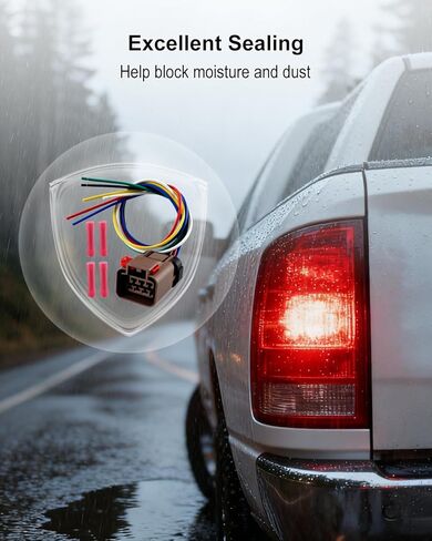 موصل أضواء خلفية مناسب لدودج رام 2500 3.7L/4.7L/5.7L/5.9L/8.3L 2003-2006 استبدال 2AME77347A 2AME77348A 55077347AD 55077347AE 55077347AF 55077348AC 55077348AD, طقم أسلاك ضفيرة، 2 قطعة in Kuwait