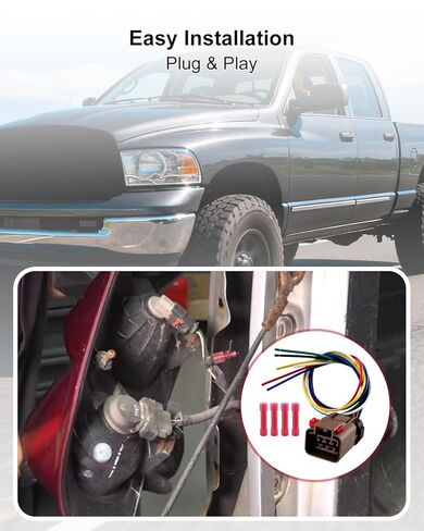 موصل أضواء خلفية مناسب لدودج رام 2500 3.7L/4.7L/5.7L/5.9L/8.3L 2003-2006 استبدال 2AME77347A 2AME77348A 55077347AD 55077347AE 55077347AF 55077348AC 55077348AD, طقم أسلاك ضفيرة، 2 قطعة in Kuwait