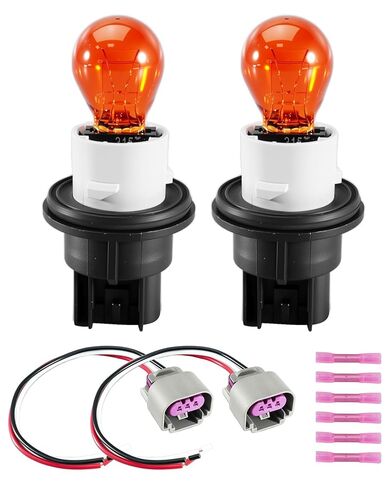 Turn Signal Light Socket Holder with Lamp Bulb and Wiring Harness Compatible with Dodge Ram 1500 2500 3500 2009 2010 2011 2012 Replace 68083021AA, 2Pcs in Saudi Arabia