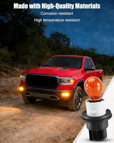 Turn Signal Light Socket Holder with Lamp Bulb and Wiring Harness Compatible with Dodge Ram 1500 2500 3500 2009 2010 2011 2012 Replace 68083021AA, 2Pcs in Saudi Arabia