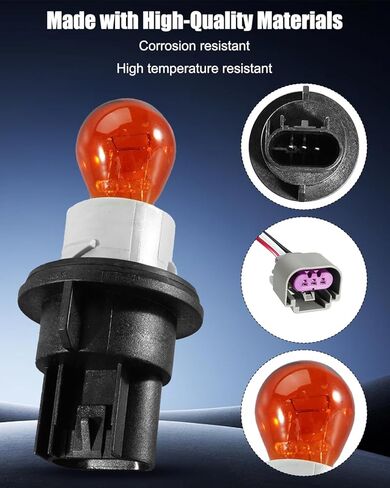 Turn Signal Light Socket Holder with Lamp Bulb and Wiring Harness Compatible with Dodge Ram 1500 2500 3500 2009 2010 2011 2012 Replace 68083021AA, 2Pcs in Saudi Arabia